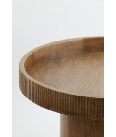 Stolik pomocniczy Ø50x35 cm KALOMO drewno ciemny brąz Light & Living
