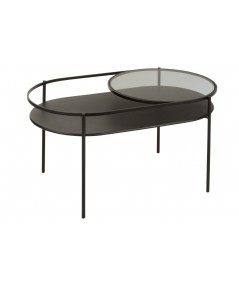 Stolik kawowy metal-szkło 45x43x80cm J-Line