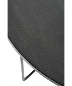 Stolik pomocniczy Okrągły Drewno Metal Ciemnobrązowy Duży J-LINE spring