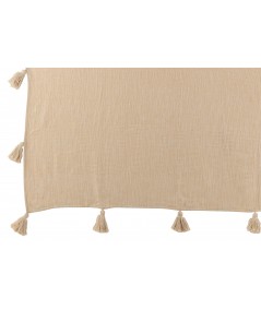 Bawełniany pled z pomponami J-LINE spring