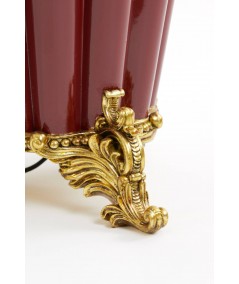 Lampa Ø34x62 SAYANG burgundy-antique bronze + czarny abażur Light & Living